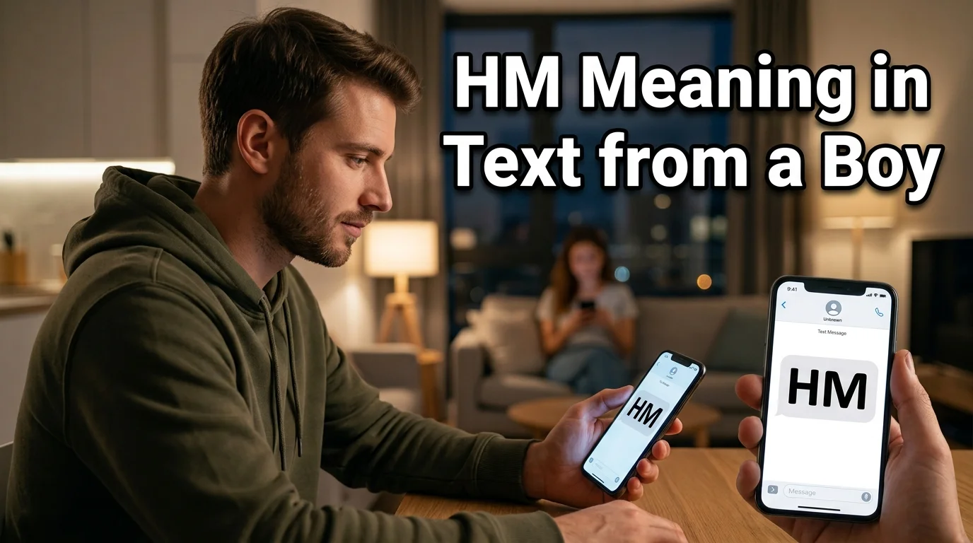 "HM" Meaning in Text from a Boy